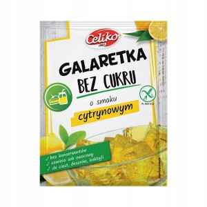 Galaretka bez cukru o smaku cytrynowym bezglutenowa