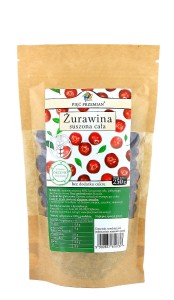 Żurawina suszona z sokiem jabłkowym cała 250g 