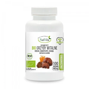 Grzyby Witalne BIO Reishi Cordyceps Chaga 100kaps