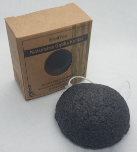 Naturalna Gąbka Konjac z aktywnym węglem bambusa 