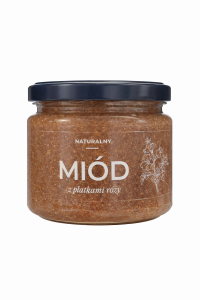 Naturalny miód wielokwiatowy z płatkami róży 350g