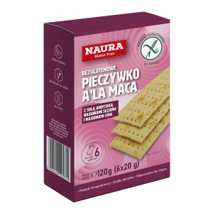 Pieczywko chrupkie z solą andyjską, sezamem i chia bez glutenu 120 g Naura