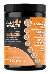 ALLHydrate Izotonik Orange + Aminokwasy 840 g 50 porcji