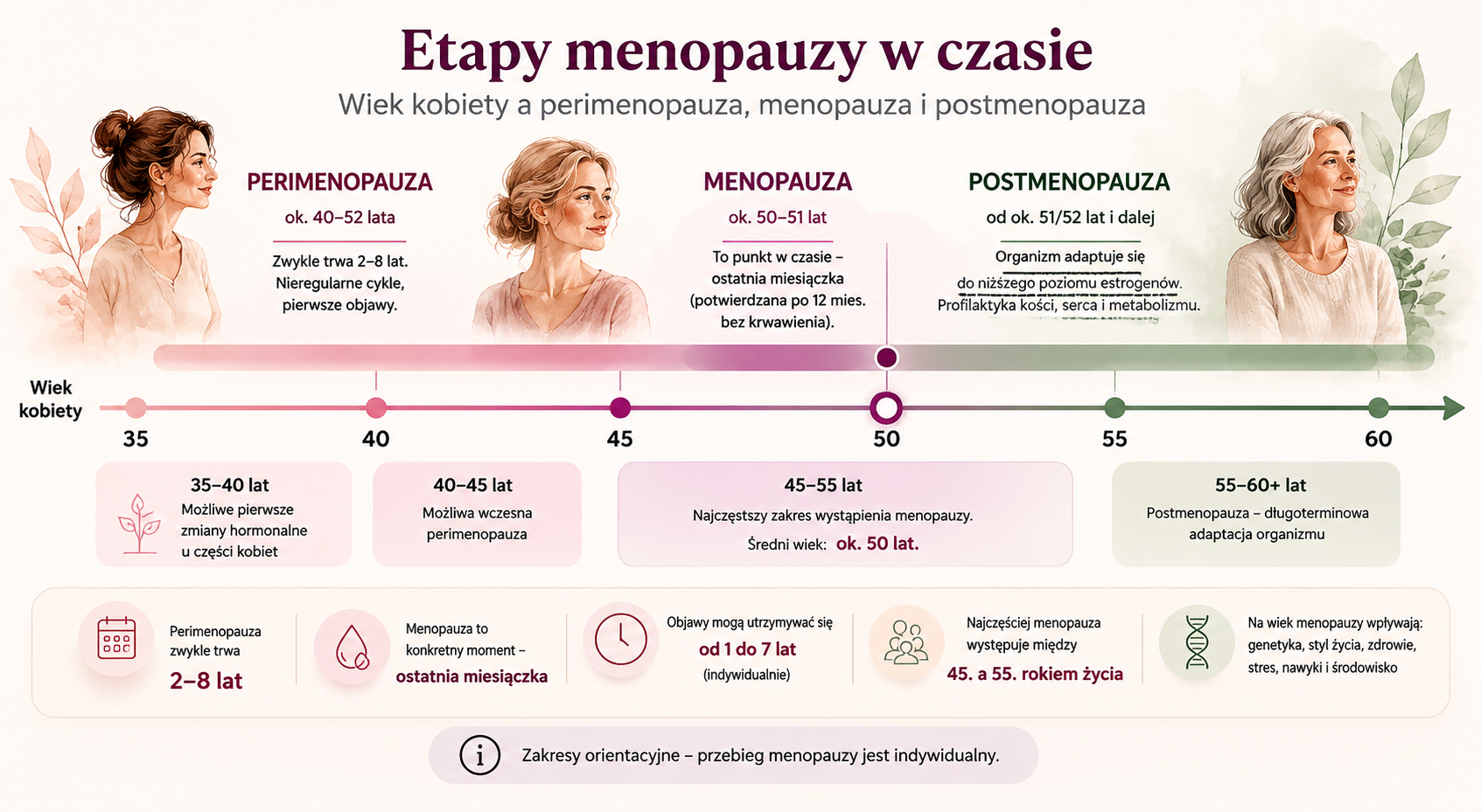 Etapy menopauzy w czasie